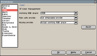 Color Management Preferences